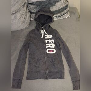Aero Gray Zip-Up Hoodie